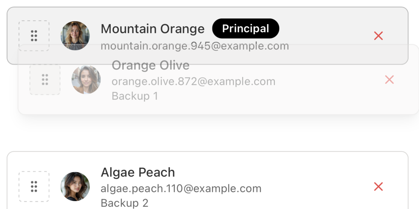 Interface d'assignation automatique - Mode clair