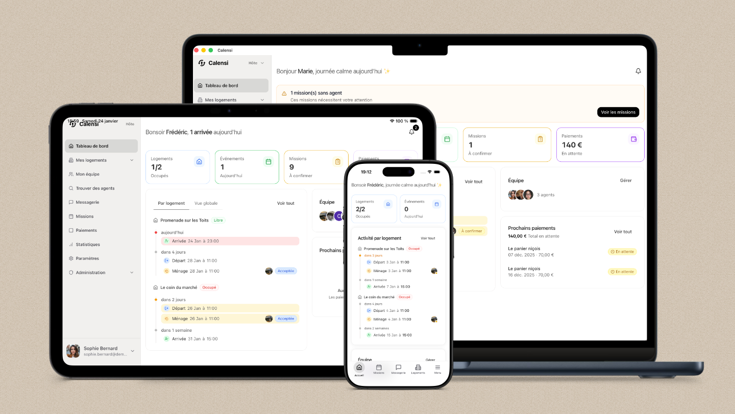Calensi sur iPhone, iPad et Mac