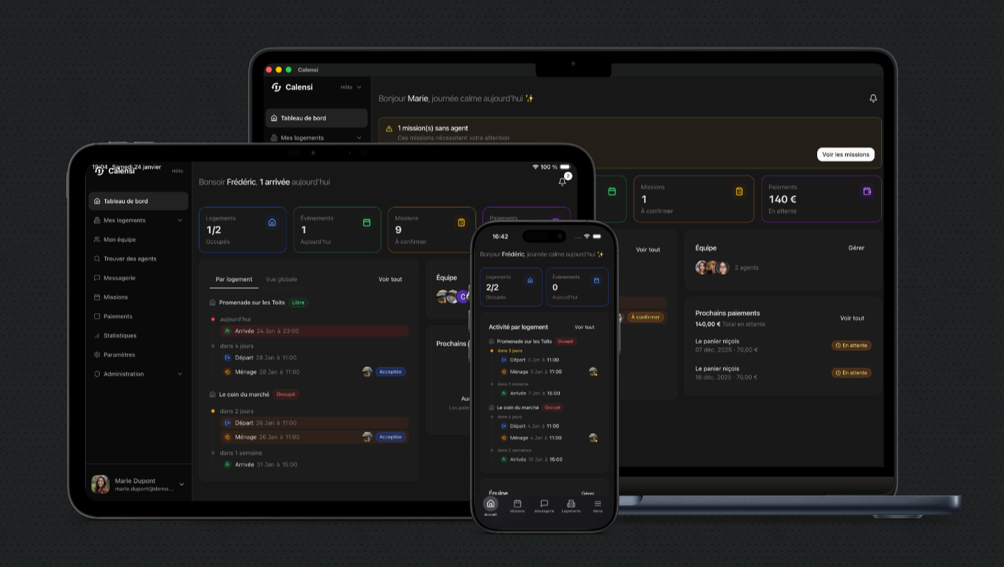 Calensi sur iPhone, iPad et Mac