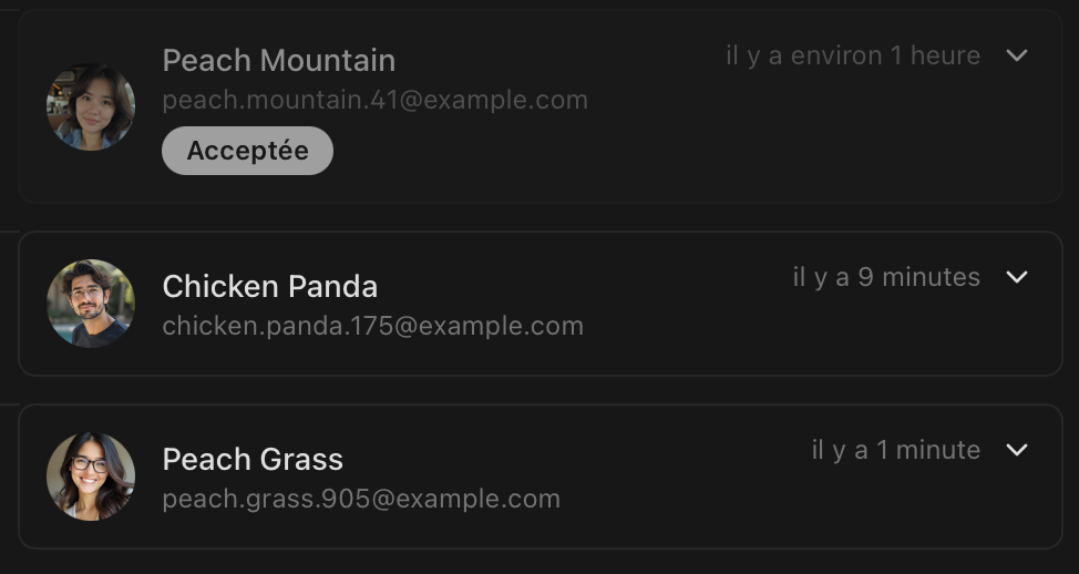 Interface du marketplace intégré - Mode sombre