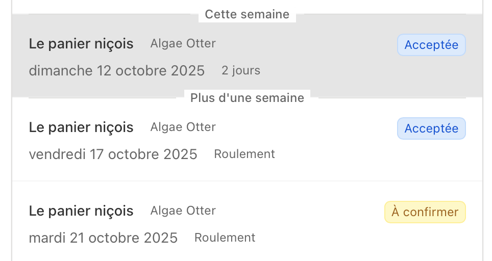 Interface de gestion des missions - Mode clair